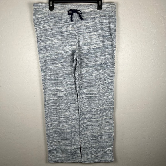 Hanes Women's Lounge Pants Large Navy Space Dye Drawstring Knit Sleepwear - Picture 1 of 10
